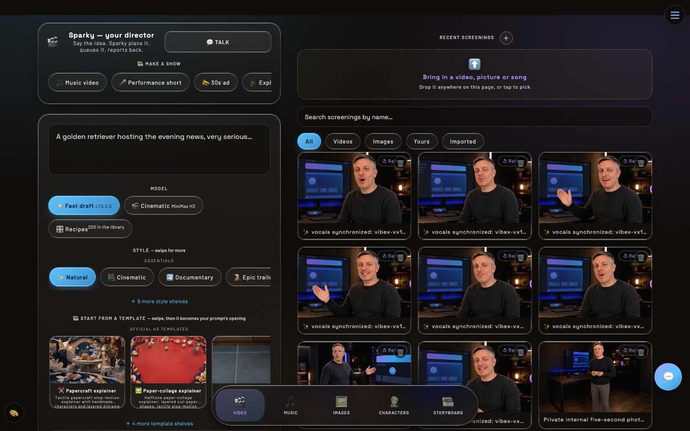 Current Media Lab in the Co-Agent dark theme